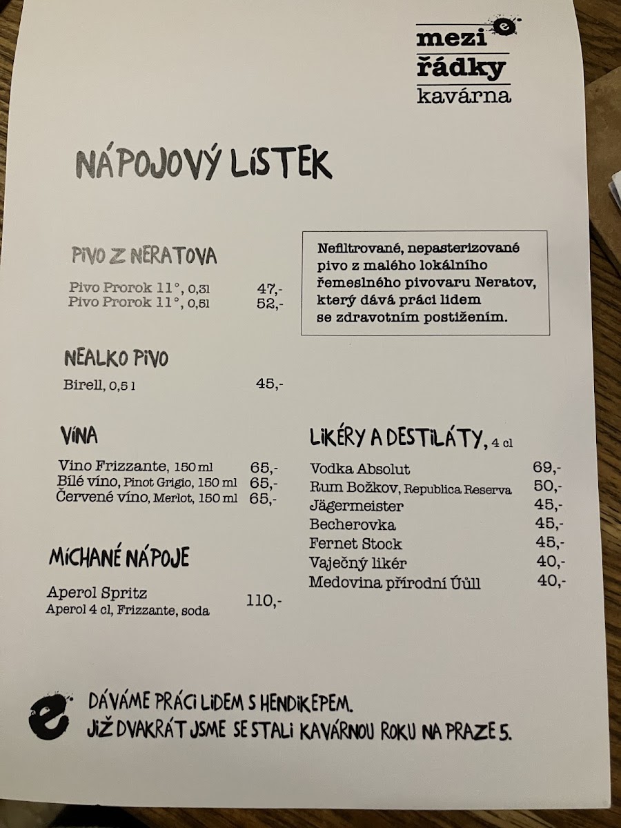 Menu Kavarna Mezi Radky-2
